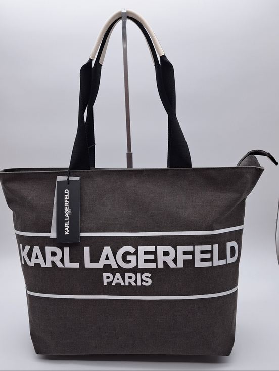 Karl Lagerfeld Handbags - Karl Lagerfeld Paris Kristen Logo Tote Charcoal Grey